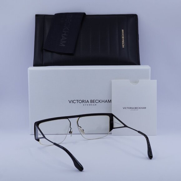 Victoria Beckham VB250S 001 Rectangle Sunglasses – Black/Gold/Transparent - Picture 5 of 9